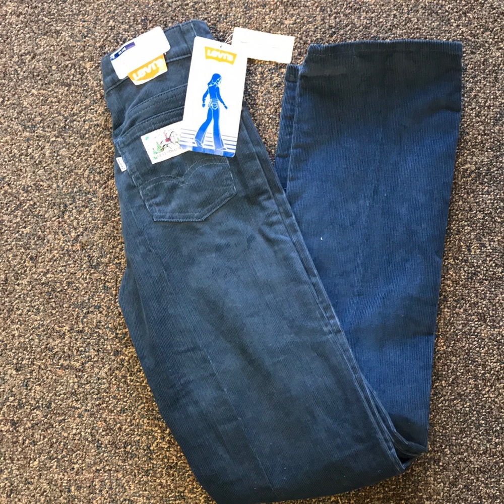 Vintage 70/80’s Blue Corduroy High Waisted Levi’s White Tag 14 Junior NWT Jagger